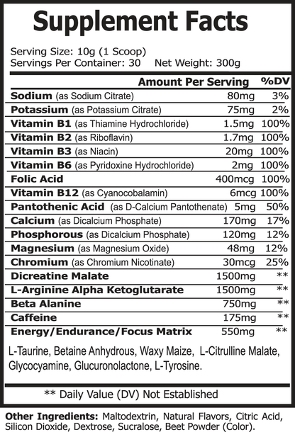 Nitric Shock Pre-Workout Powder (Honeydew + Watermelon)